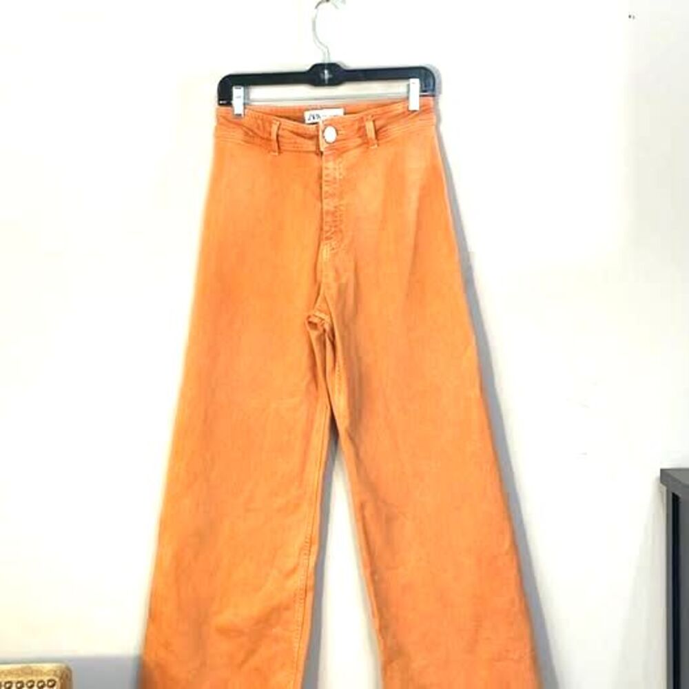 Zara The Marine Straight Orange Jeans Size 6